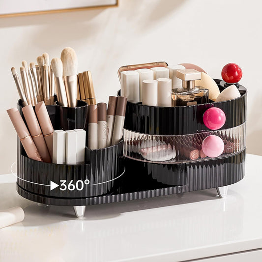 ✨ 360° Rotating Makeup Organizer – Keep Your Vanity Tidy & Chic! 💄🧴