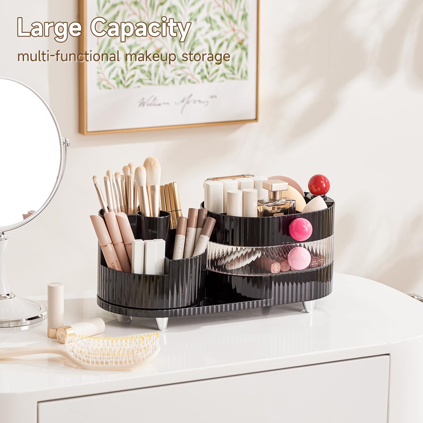 ✨ 360° Rotating Makeup Organizer – Keep Your Vanity Tidy & Chic! 💄🧴