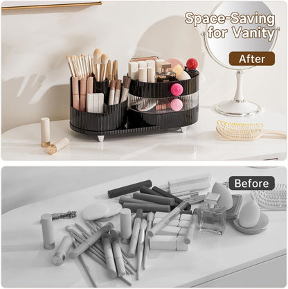 ✨ 360° Rotating Makeup Organizer – Keep Your Vanity Tidy & Chic! 💄🧴