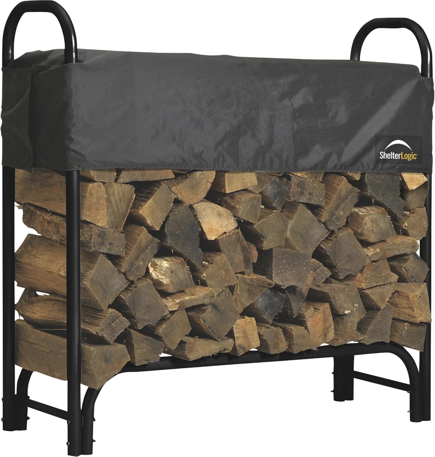 🔥 Firewood Storage Rack with Adjustable Cover – Durable & Water-Resistant! 🌧️