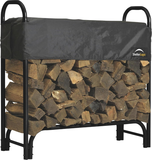 🔥 Firewood Storage Rack with Adjustable Cover – Durable & Water-Resistant! 🌧️