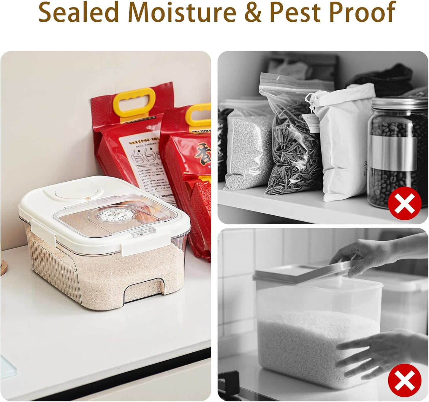 🍚 Premium Rice Storage Container with Dispenser - Freshness Sealed & Easy Pour Design 🌾