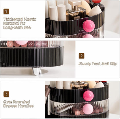 ✨ 360° Rotating Makeup Organizer – Keep Your Vanity Tidy & Chic! 💄🧴