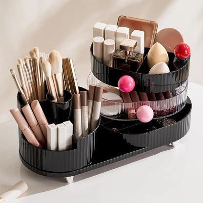 ✨ 360° Rotating Makeup Organizer – Keep Your Vanity Tidy & Chic! 💄🧴