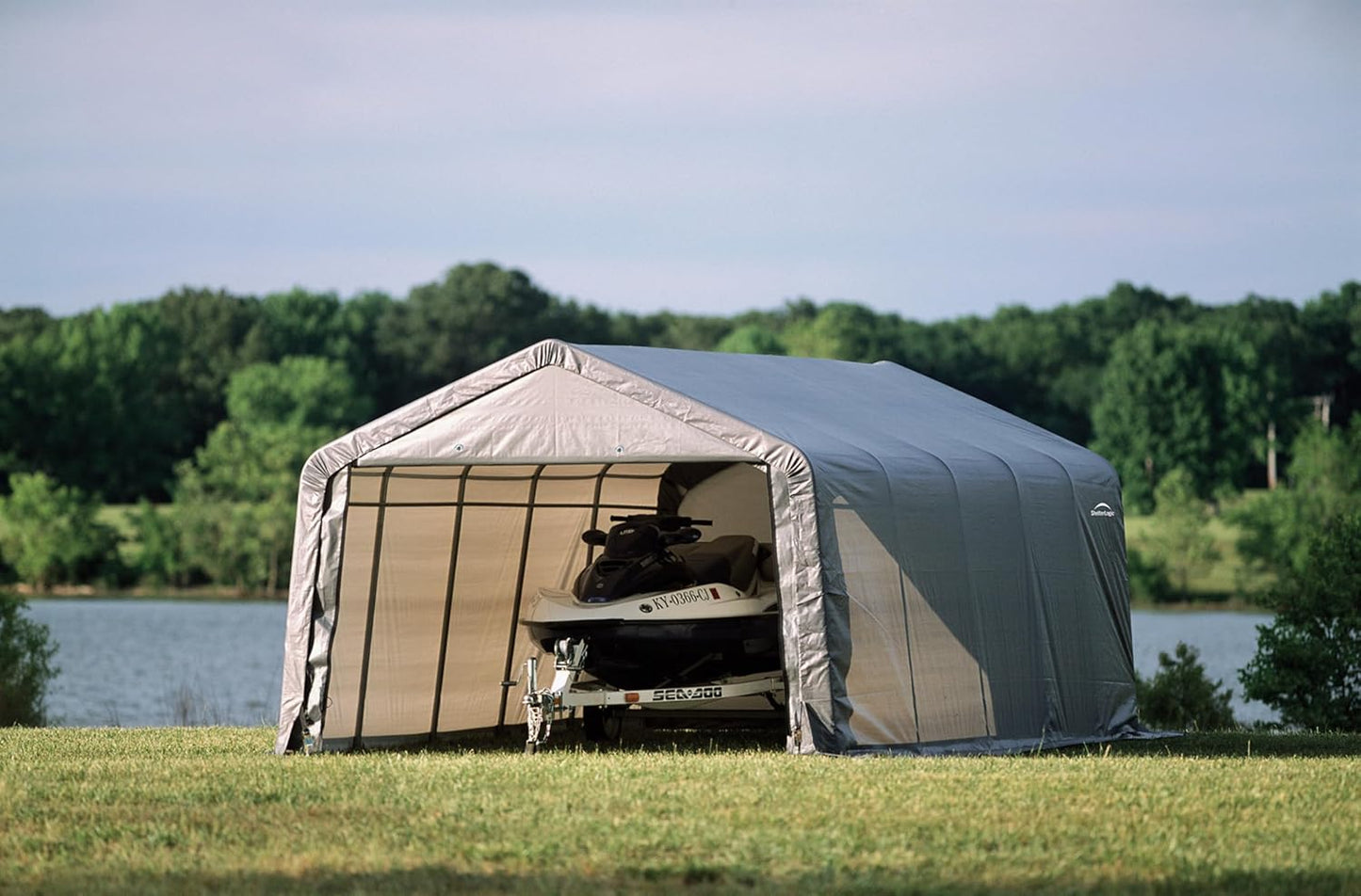 Heavy-Duty 12x20x8 Peak-Style Shelter 🏠 – Ultimate Outdoor Protection 🌦️🚗