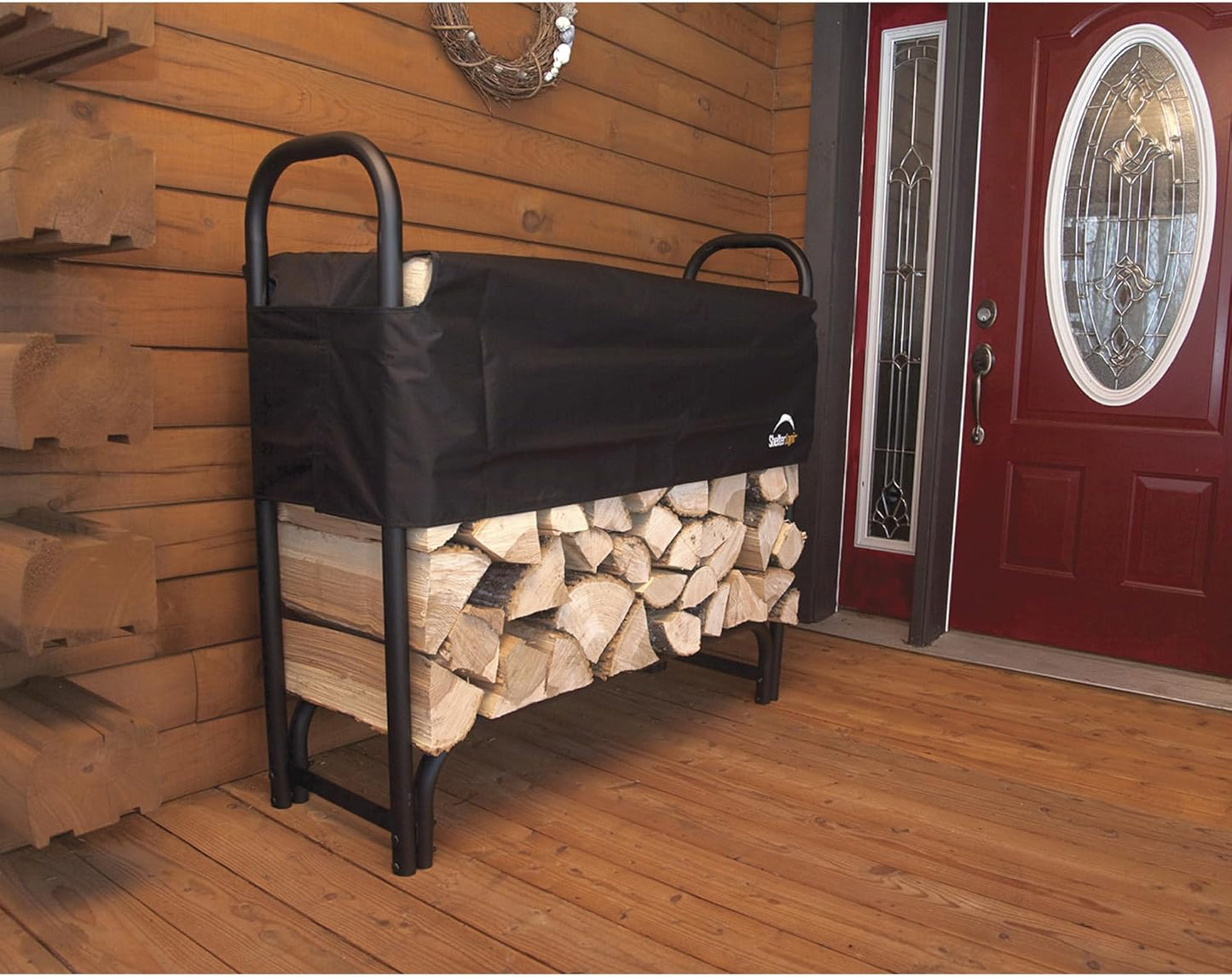 🔥 Firewood Storage Rack with Adjustable Cover – Durable & Water-Resistant! 🌧️